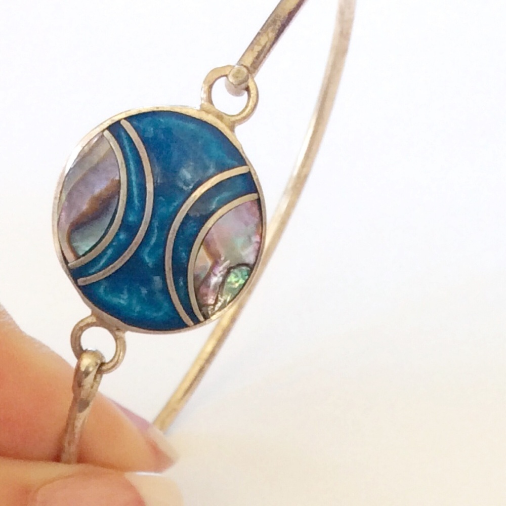 Vintage Blue Alpaca Bracelet